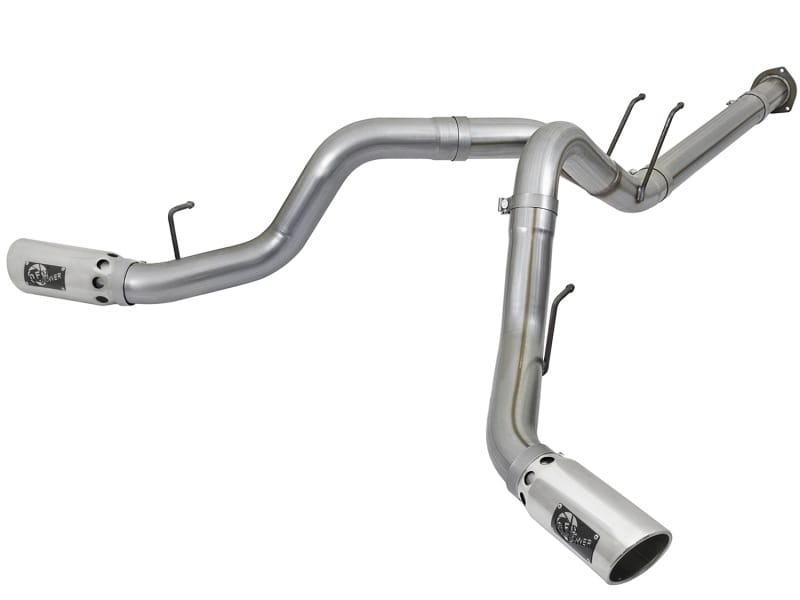 aFe — Large Bore-HD 4 IN 409 Stainless Steel DPF-Back Exhaust System w/Polished Tip