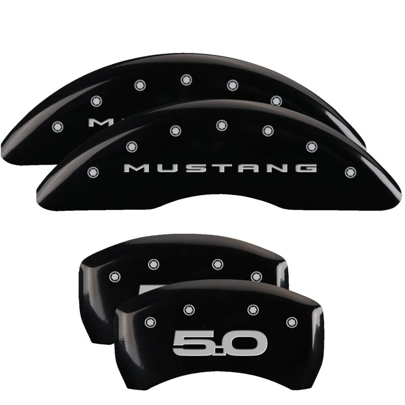 MGP — Set of 4 caliper covers, Engraved Front: 2015/Mustang - Engraved Rear: 2015/5.0,