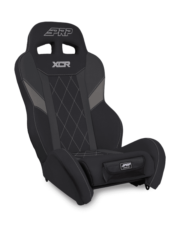 PRP Seats — PRP XCR Suspension Seat - Black/Gray w Diamond Stitch and Front Pocket