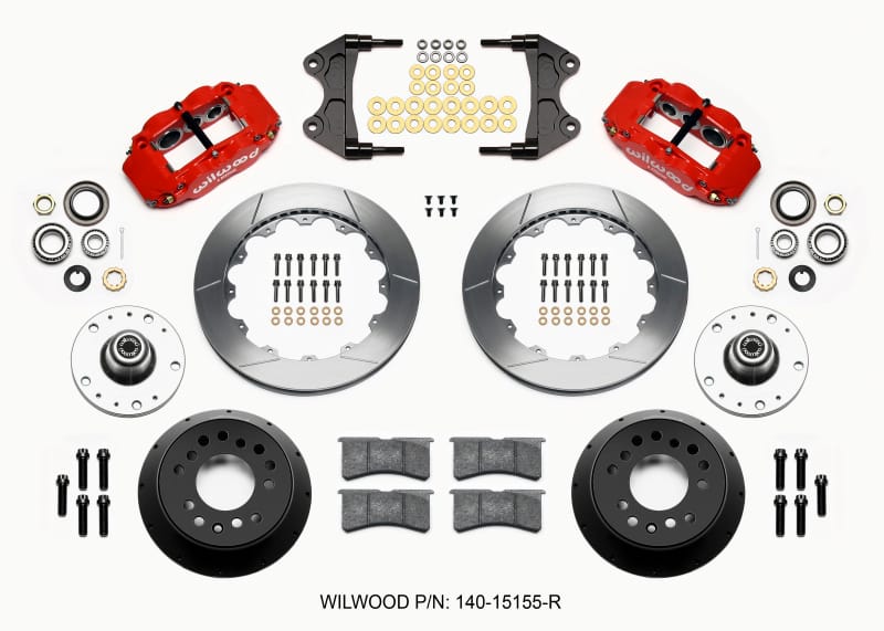 Wilwood — KIT,FRONT,WWE PRO SPINDLE,BIG BRAKE 5x5.00 HUB,13.00 ROTOR,RED