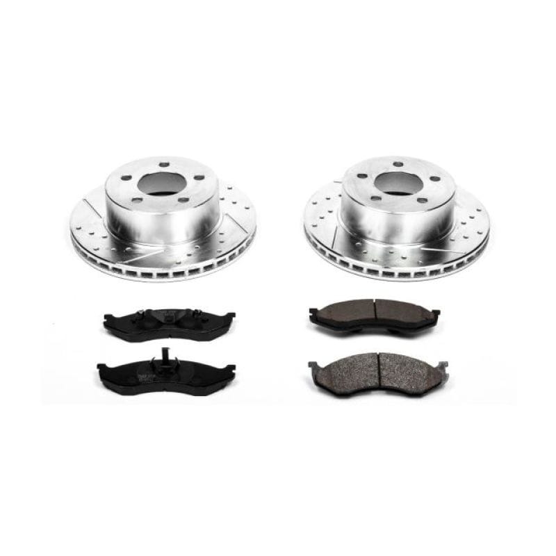 PowerStop — Z23 Daily Driver Carbon-Fiber Ceramic Brake Pad and Drilled & Slotted Rotor Kit