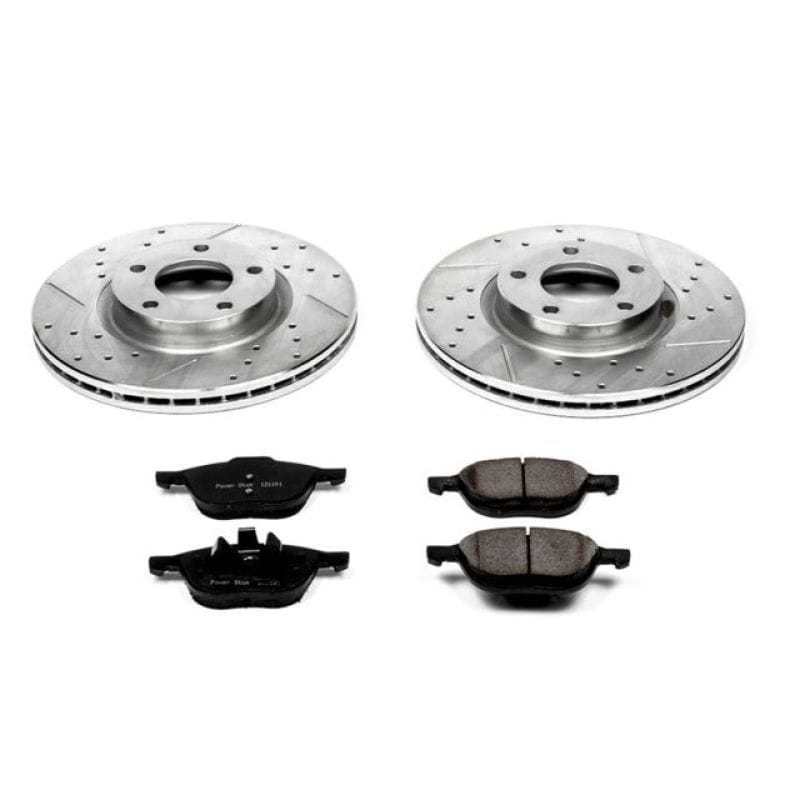 PowerStop — Z23 Daily Driver Carbon-Fiber Ceramic Brake Pad and Drilled & Slotted Rotor Kit