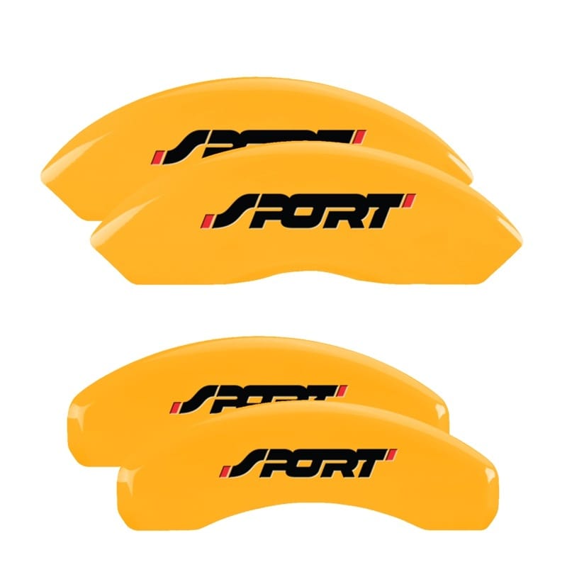 MGP — Set of 4 caliper covers, Engraved Front and Rear: No bolts/Sport, Yellow powder 