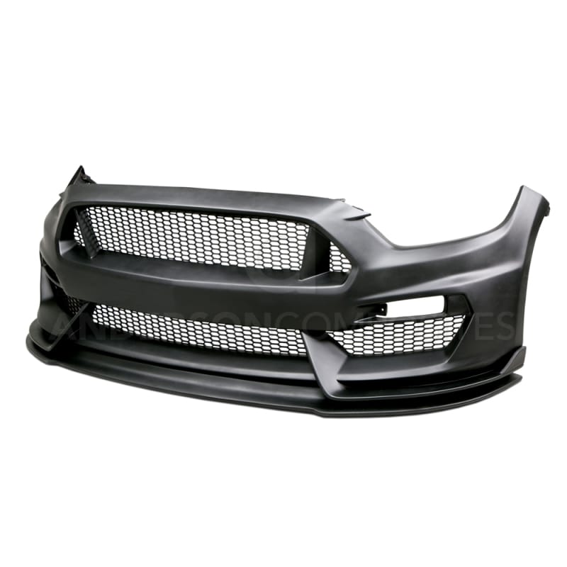 Anderson Composites — Anderson Composites 15-16 Ford Mustang GT350 Style Fiberglass Front Bumper w/ Front Lip