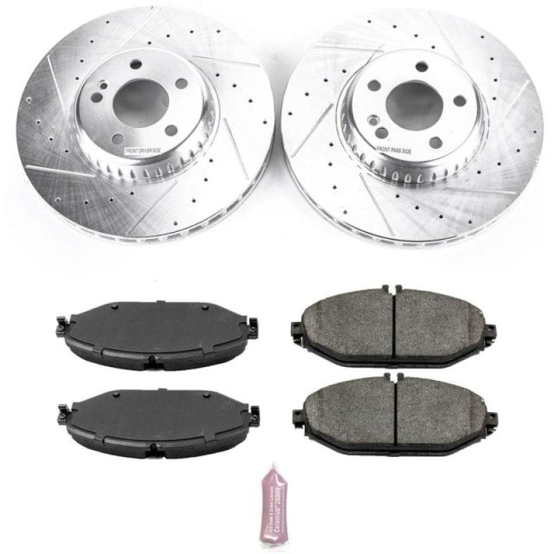 PowerStop — Z23 Daily Driver Carbon-Fiber Ceramic Brake Pad and Drilled & Slotted Rotor Kit