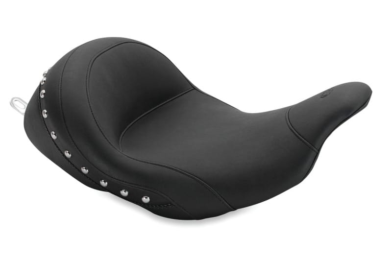 Mustang Motorcycle — Mustang 08-21 Harley Electra Glide,Rd Glide,Rd King, Str Glide Lowdown Solo Seat w/Studs - Black