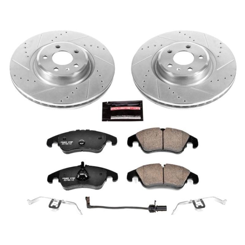 PowerStop — Z23 Daily Driver Carbon-Fiber Ceramic Brake Pad and Drilled & Slotted Rotor Kit
