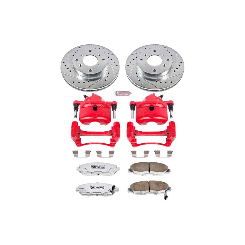 PowerStop — Z26 Street Performance Ceramic Brake Pad, Drilled Slotted Rotor, and Caliper Kit