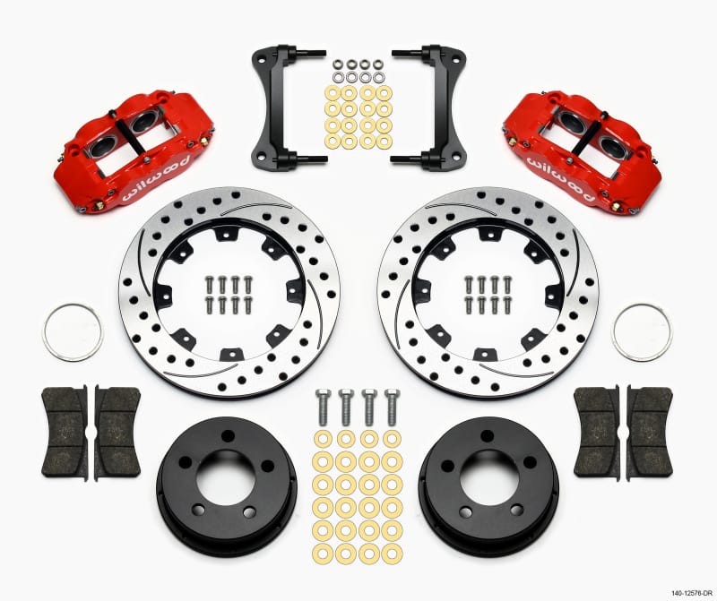 Wilwood — KIT,FRONT JEEP WRANGLER YJ 87-89,12.19x 1.10 ROTOR,VENTED,DRILLED,RED