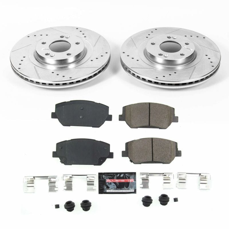 PowerStop — Z23 Daily Driver Carbon-Fiber Ceramic Brake Pad and Drilled & Slotted Rotor Kit
