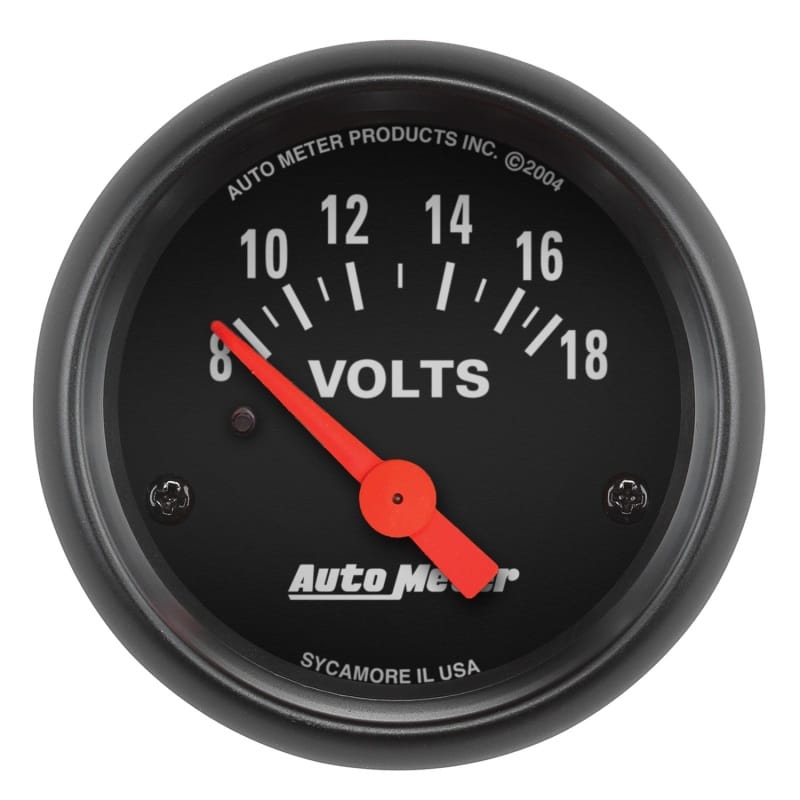 AutoMeter — GAUGE, VOLTMETER, 2 1/16", 18V, ELEC, Z-SERIES