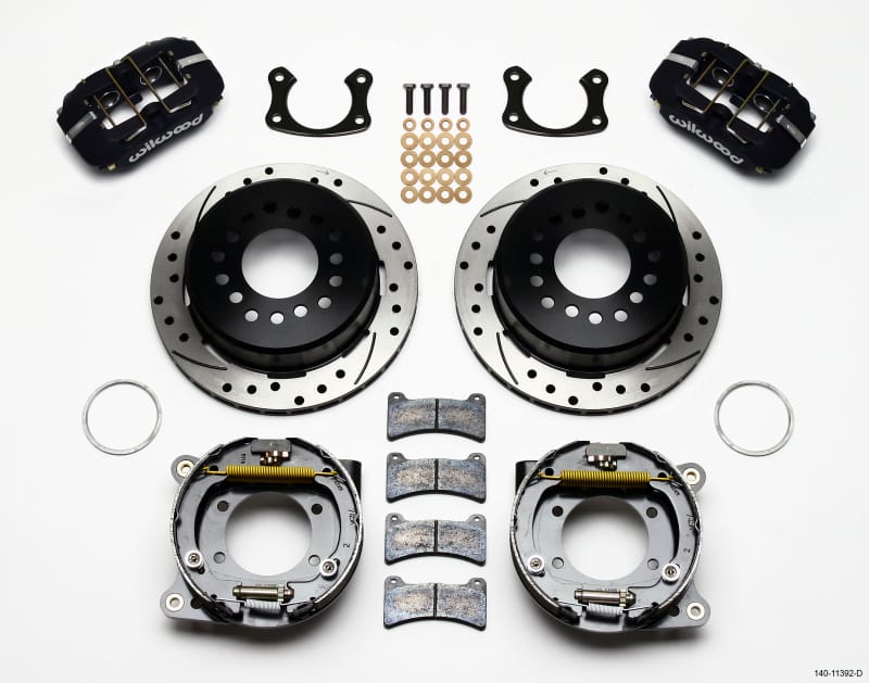 Wilwood — KIT,REAR,DISC/DRUM,BIG FORD,NEW STYLE 2.50 OFF,STAGG MT,1PC 11.00,SRP,BLK PWD