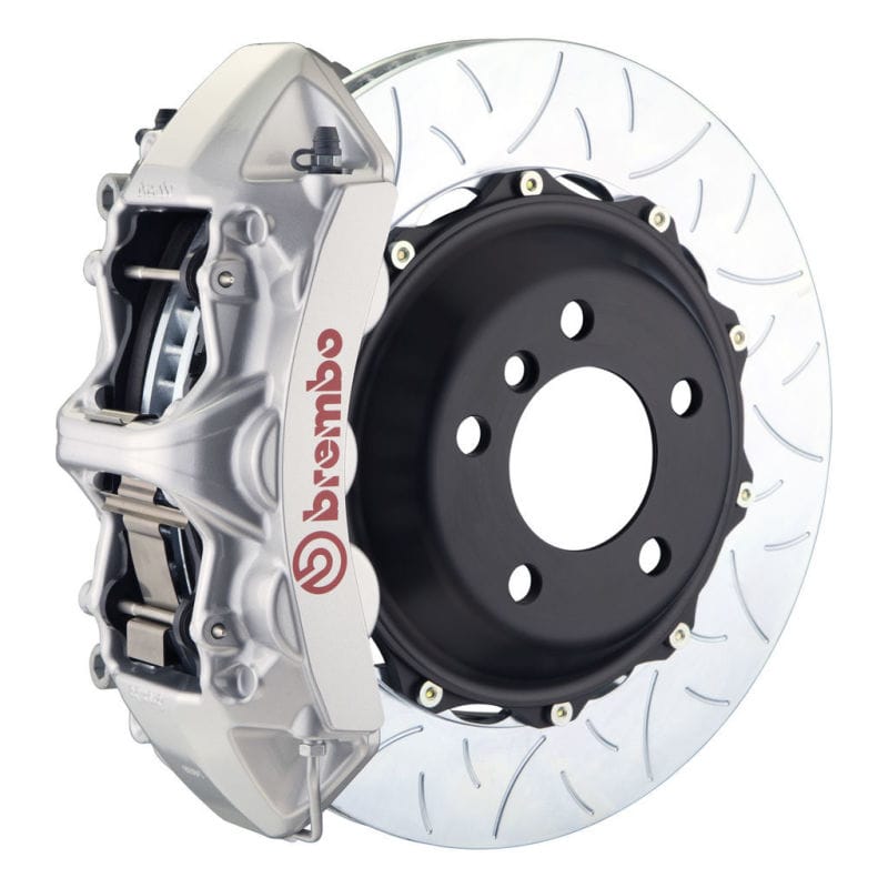 Brembo — Brembo 05-14 Mustang GT Excl non-ABS Equipped Fr GT BBK 6Pist Cast 380x32 2pc Rtr Slot Type3-Silver