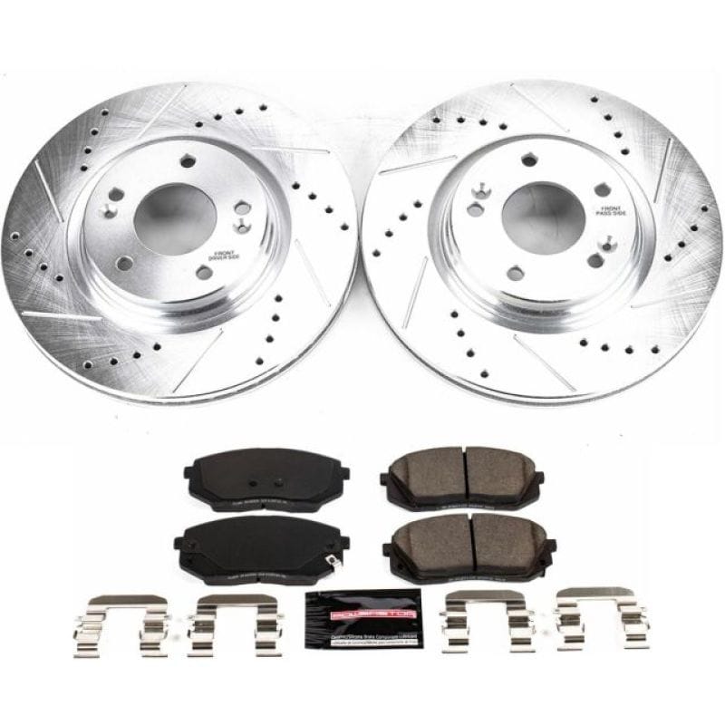 PowerStop — Z23 Daily Driver Carbon-Fiber Ceramic Brake Pad and Drilled & Slotted Rotor Kit