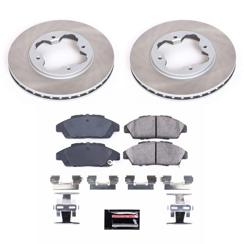 PowerStop — Semi-Coated Rotor and Low-Dust Ceramic Brake Pad Kit