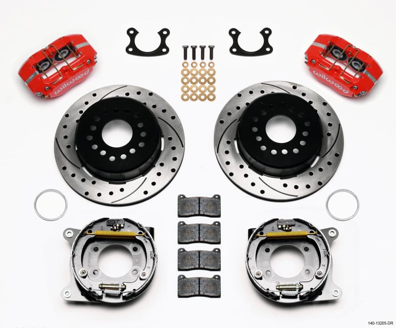 Wilwood — KIT,REAR,DISC/DRUM,DP-DB,SMALL FORD 2.66 OFF,1PC .81 ROTOR,DRILLED,RED