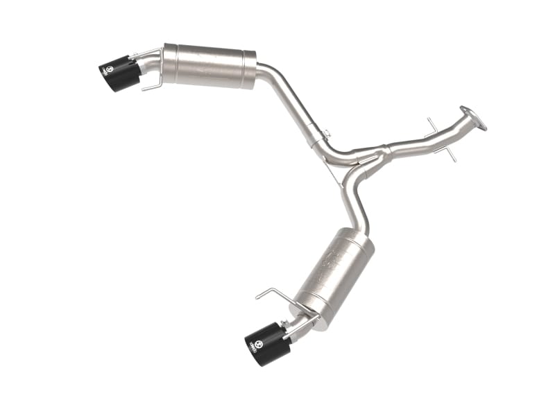 aFe — Takeda 2-1/2 IN 304 Stainless Steel Axle-Back Exhaust System w/ Black Tip