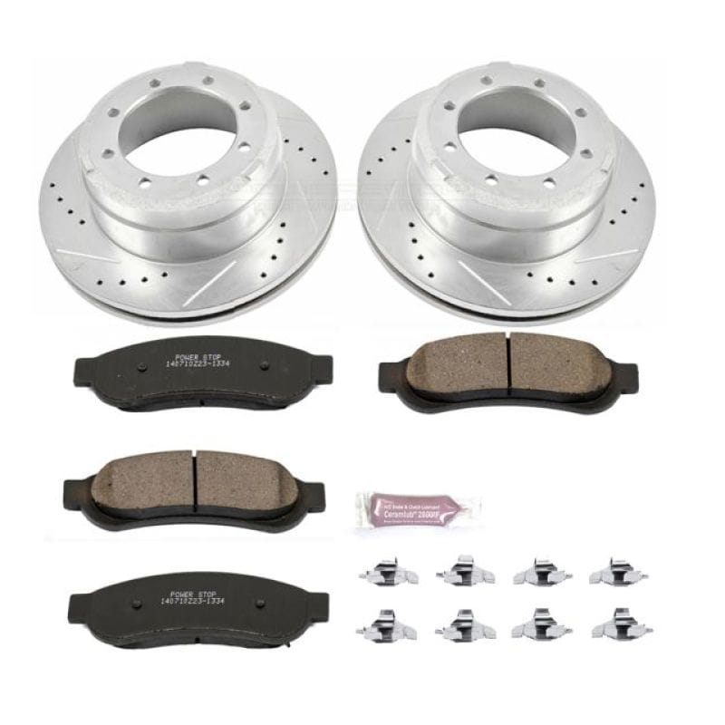 PowerStop — Z23 Daily Driver Carbon-Fiber Ceramic Brake Pad and Drilled & Slotted Rotor Kit