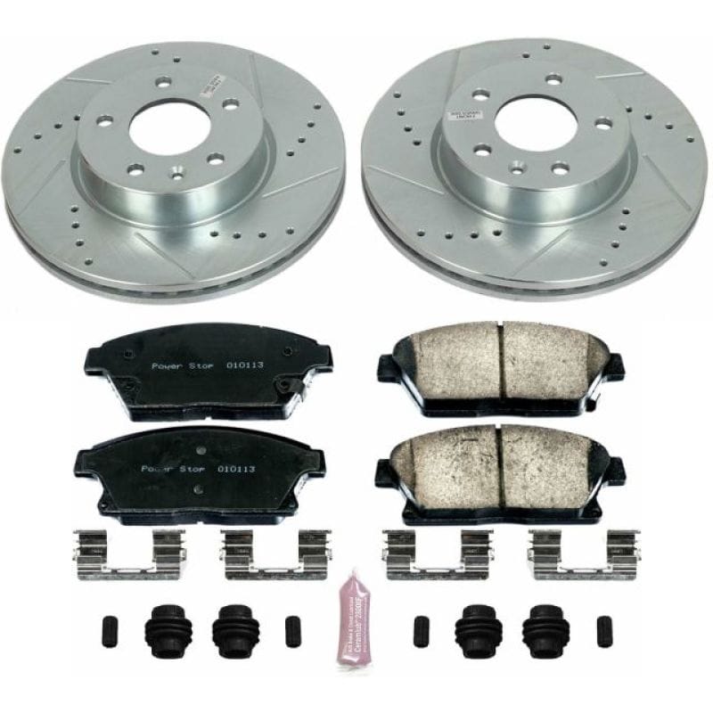 PowerStop — Z23 Daily Driver Carbon-Fiber Ceramic Brake Pad and Drilled & Slotted Rotor Kit