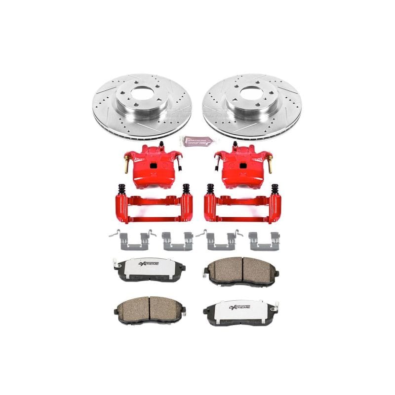 PowerStop — Z26 Street Performance Ceramic Brake Pad, Drilled Slotted Rotor, and Caliper Kit