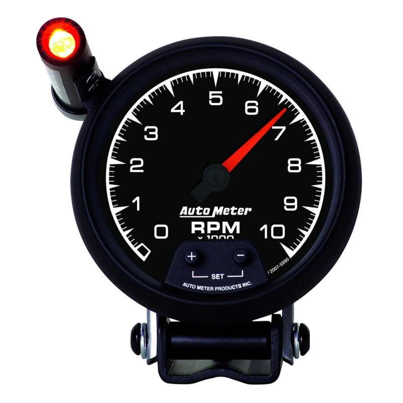 AutoMeter — GAUGE, TACHOMETER, 3 3/4", 10K RPM, PEDESTAL W/ EXT. QUICK-LITE, ES