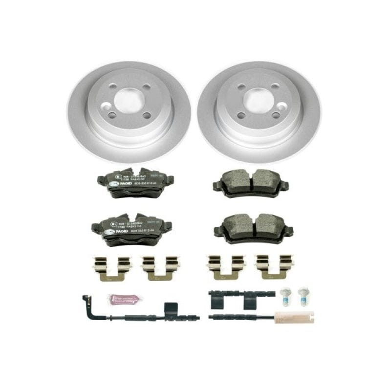 PowerStop — Genuine Geomet Coated Rotors, ECE-R90 Brake Pads + Hardware Kit