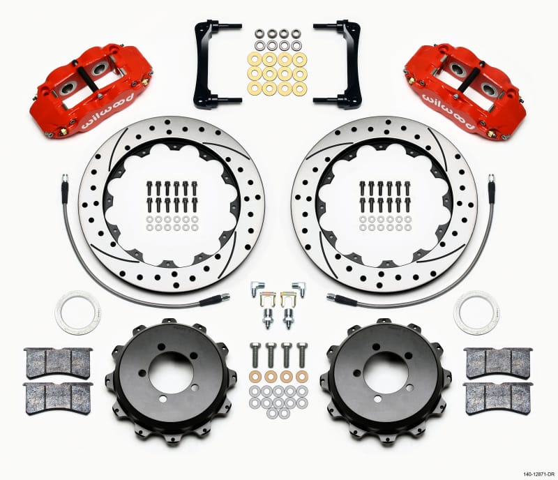 Wilwood — KIT,REAR,2012 SCION FRS,FNSL4R,12.88x.81 ROTOR,REAR MT,SRP,RED,W/LINES
