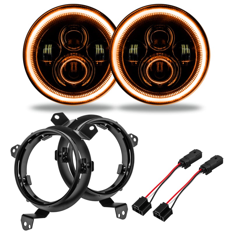 ORACLE Lighting — 7 in. High Powered LED Headlights, Pair, Amber
