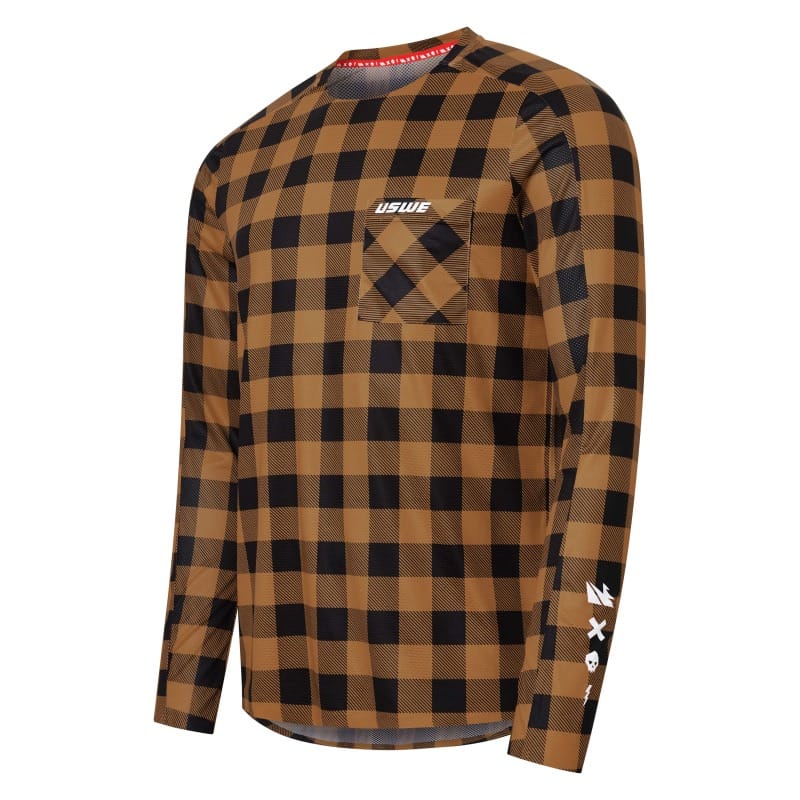 USWE — USWE Flannel Long Sleeve Lightweight Off-Road Jersey Bronze - XS