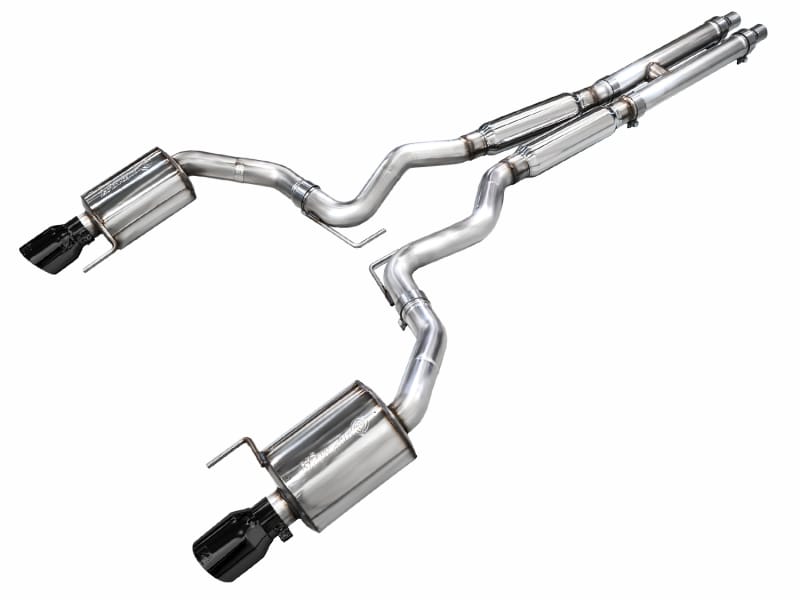 AWE Tuning — AWE Touring Edition Exhaust for S650 Mustang GT Coupe - Dual Diamond Black Tips