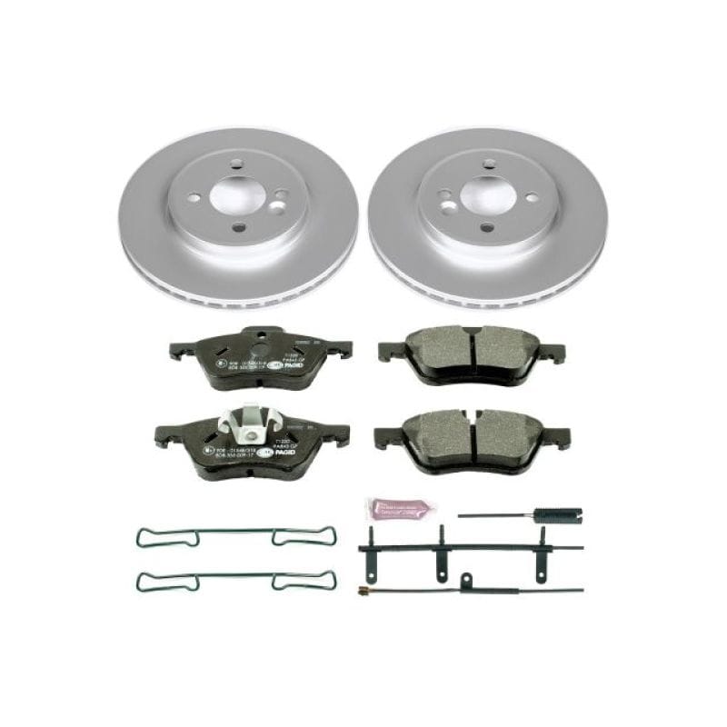 PowerStop — Genuine Geomet Coated Rotors, ECE-R90 Brake Pads + Hardware Kit