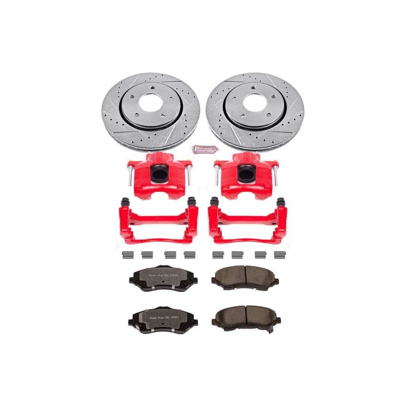 PowerStop — Z36 Truck and SUV Ceramic Brake Pad, Drilled & Slotted Rotor, and Caliper Kit