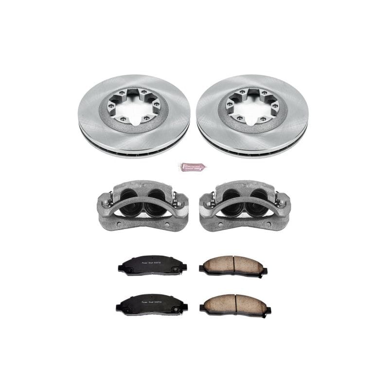 PowerStop — OE Stock Replacement Low-Dust Ceramic Brake Pad, Rotor and Caliper Kit