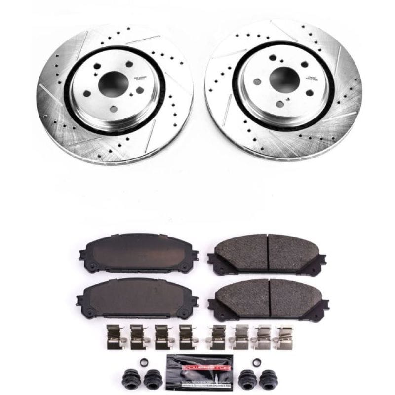 PowerStop — Z23 Daily Driver Carbon-Fiber Ceramic Brake Pad and Drilled & Slotted Rotor Kit