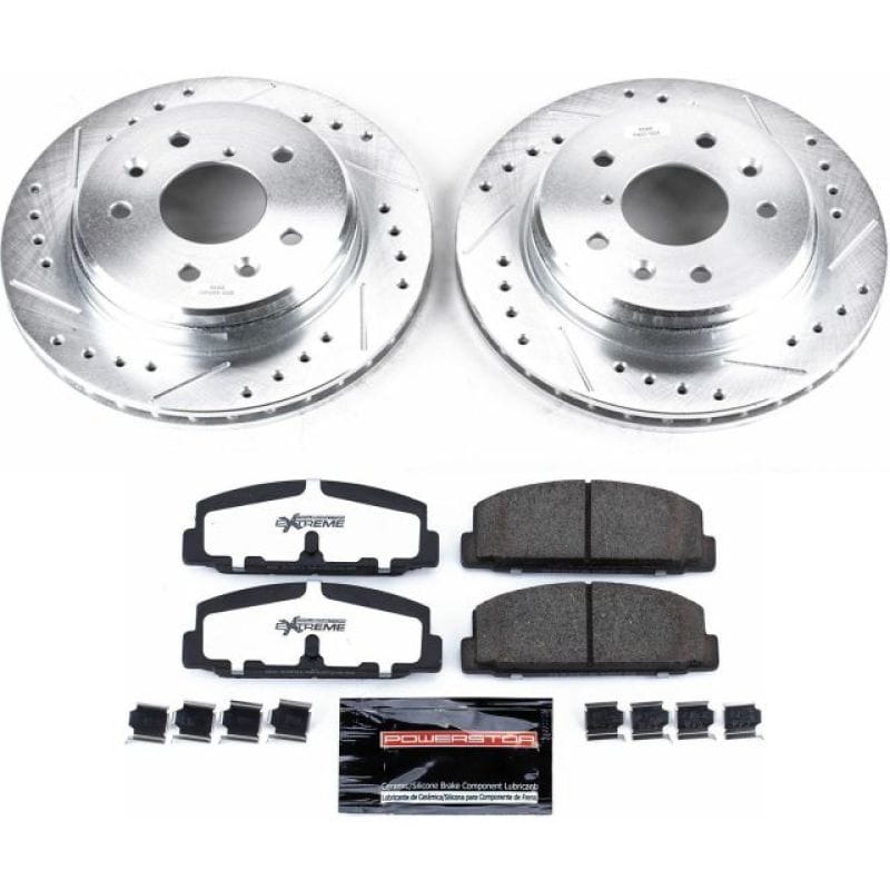 PowerStop — Z26 Street Performance Ceramic Brake Pad and Drilled & Slotted Rotor Kit