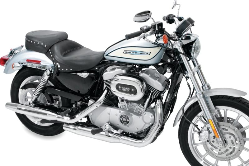 Mustang Motorcycle — Mustang 04-21 Harley Sportster Wide Touring Passenger Seat w/Studs - Black