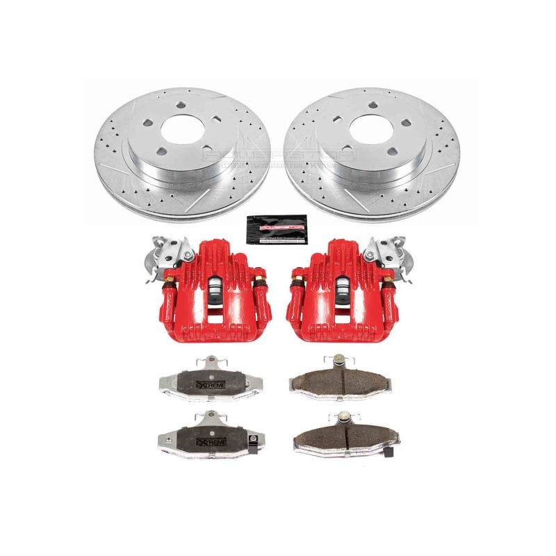 PowerStop — Z26 Street Performance Ceramic Brake Pad, Drilled Slotted Rotor, and Caliper Kit
