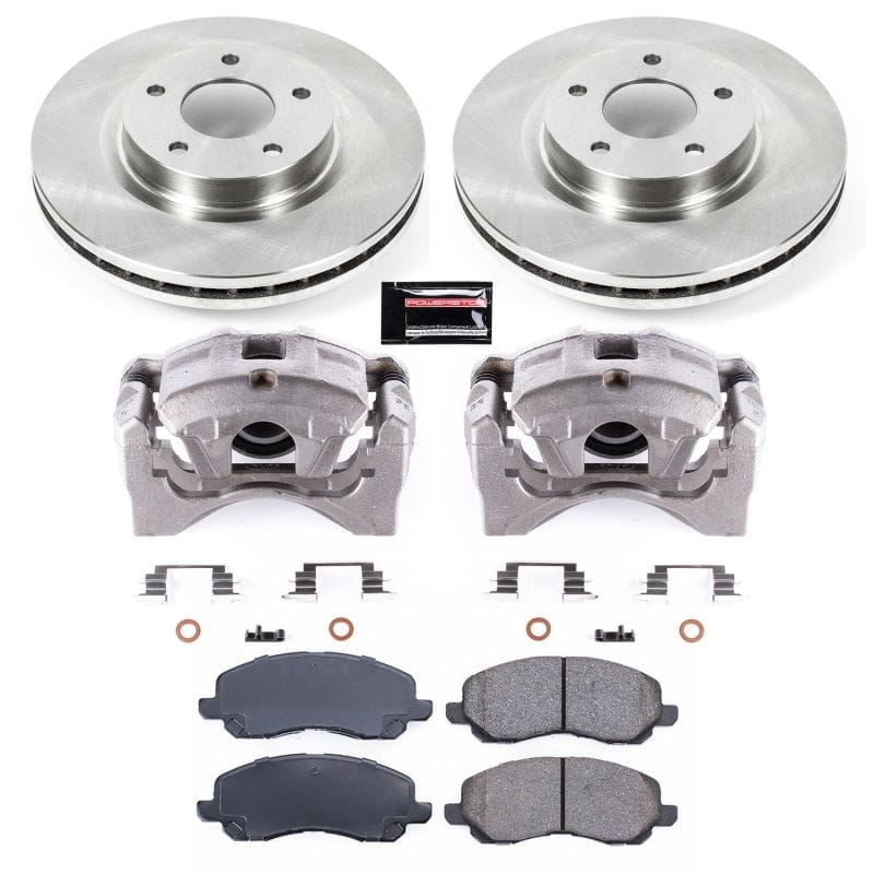 PowerStop — OE Stock Replacement Low-Dust Ceramic Brake Pad, Rotor and Caliper Kit