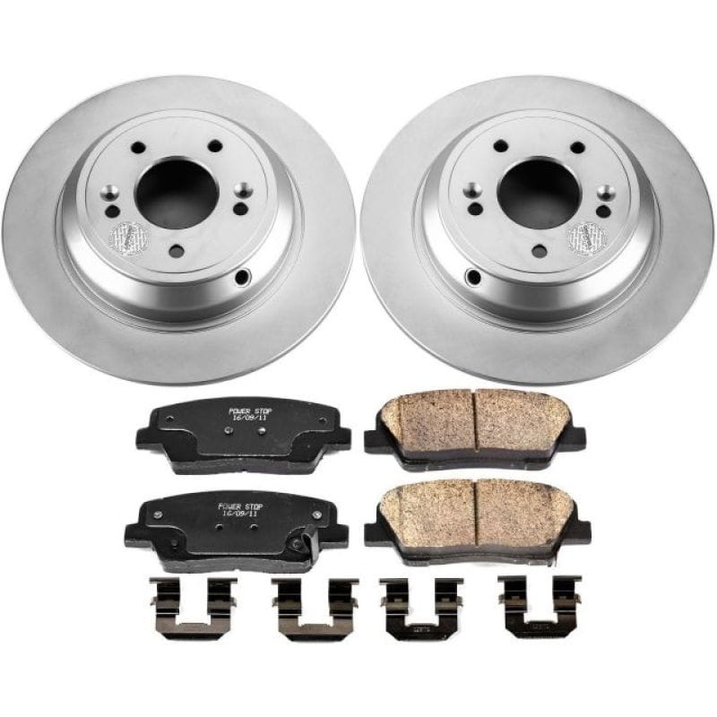 PowerStop — Genuine Geomet Coated Rotor and Low-Dust Ceramic Brake Pad Kit