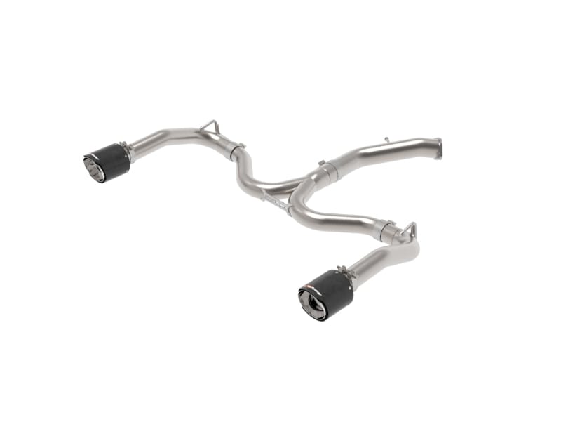 aFe — Takeda 3 IN to 2-1/2 IN 304 Stainless Steel Axle-Back Exhaust Carbon Fiber Tip
