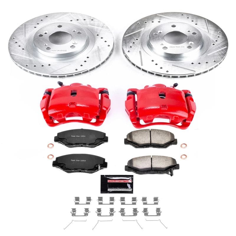 PowerStop — Z36 Truck and SUV Ceramic Brake Pad, Drilled & Slotted Rotor, and Caliper Kit