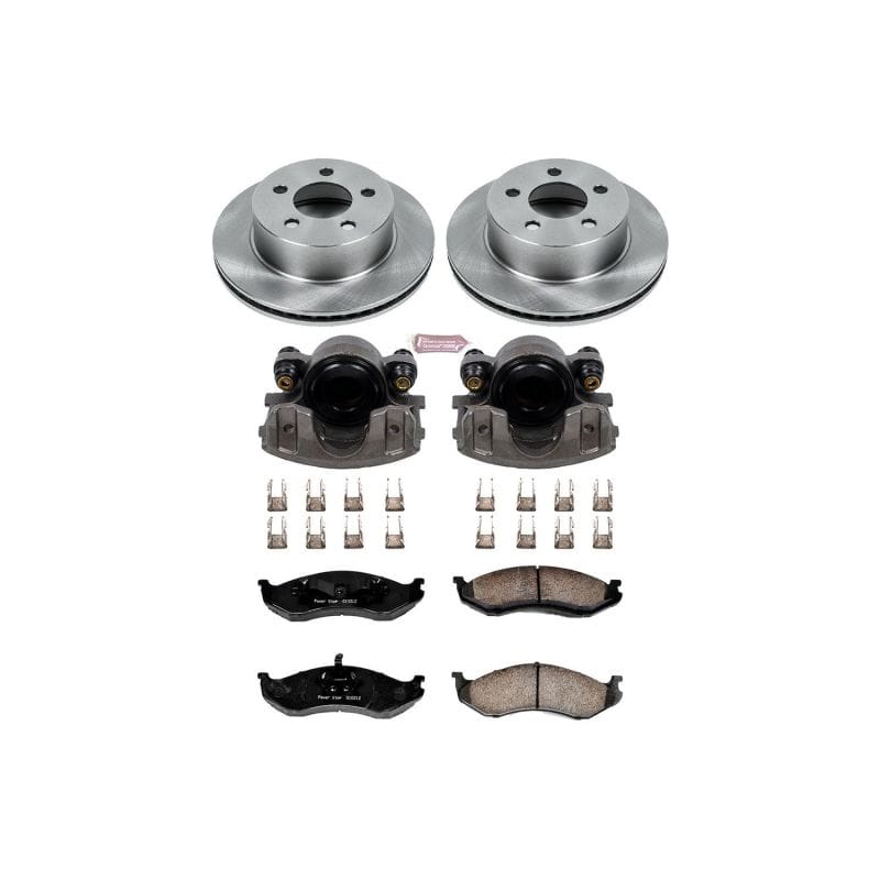 PowerStop — OE Stock Replacement Low-Dust Ceramic Brake Pad, Rotor and Caliper Kit