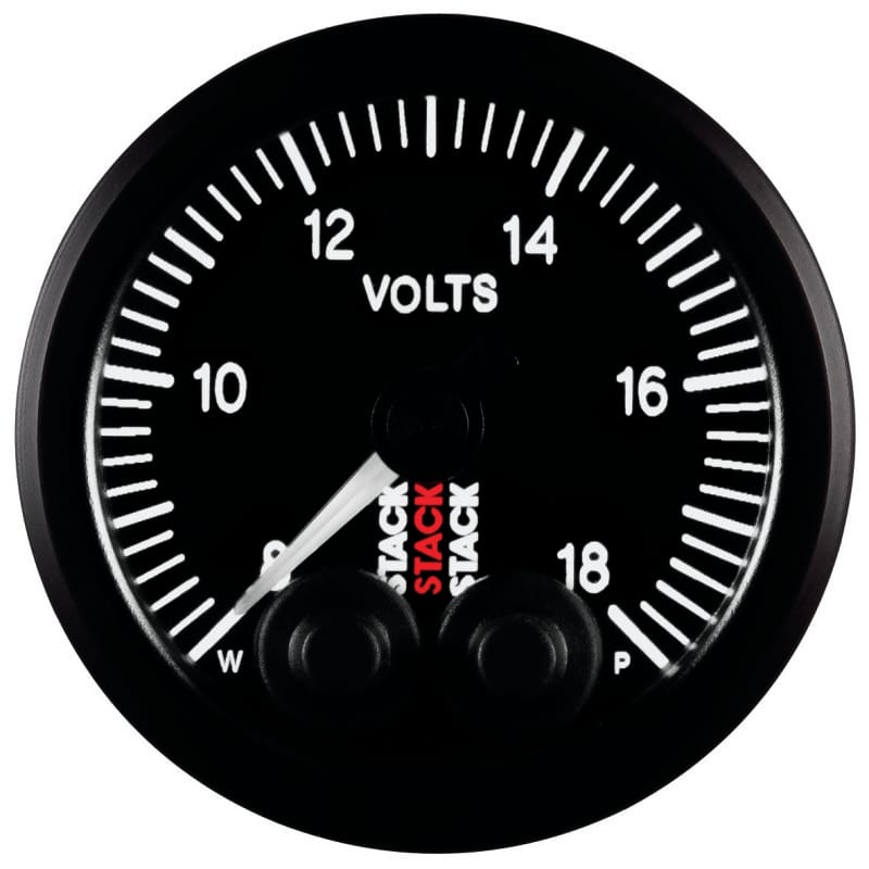 AutoMeter — GAUGE, BATTERY VOLTAGE, PRO-CONTROL, 52MM, BLK, 8-18V