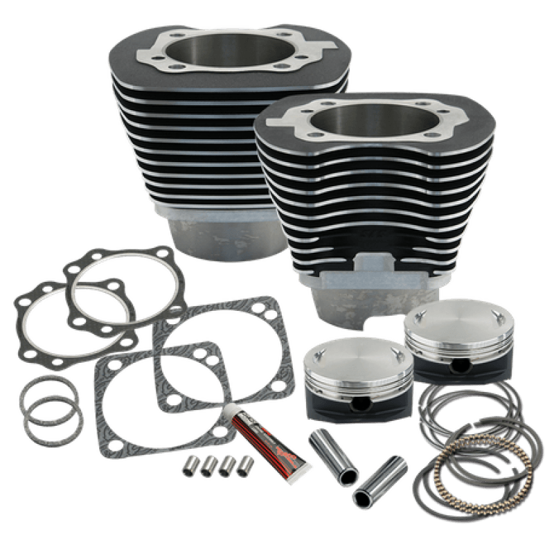S&S Cycle — S&S Cycle 99-06 BT 4-1/8in Bore Cylinder & Piston Kit - Wrinkle Black