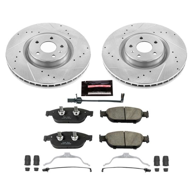 PowerStop — Z23 Daily Driver Carbon-Fiber Ceramic Brake Pad and Drilled & Slotted Rotor Kit