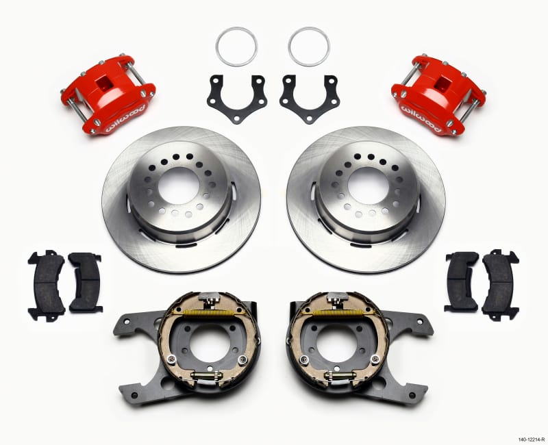 Wilwood — KIT,REAR,DISC/DRUM,MOPAR/DANA,2.36 OFFSET,GREEN,D154,1PC ROTOR,RED