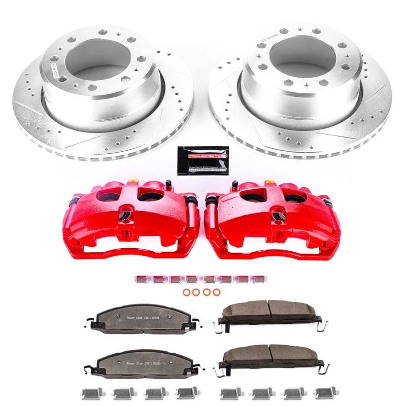 PowerStop — Z36 Truck and SUV Ceramic Brake Pad, Drilled & Slotted Rotor, and Caliper Kit
