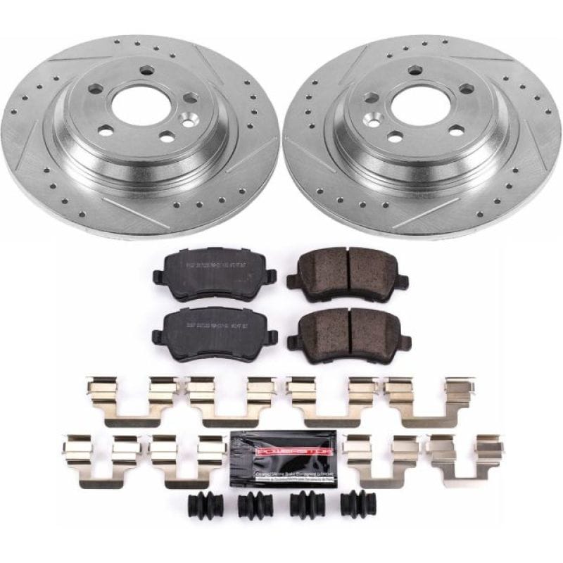PowerStop — Z23 Daily Driver Carbon-Fiber Ceramic Brake Pad and Drilled & Slotted Rotor Kit