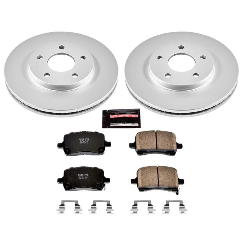 PowerStop — Genuine Geomet Coated Rotor and Low-Dust Ceramic Brake Pad Kit