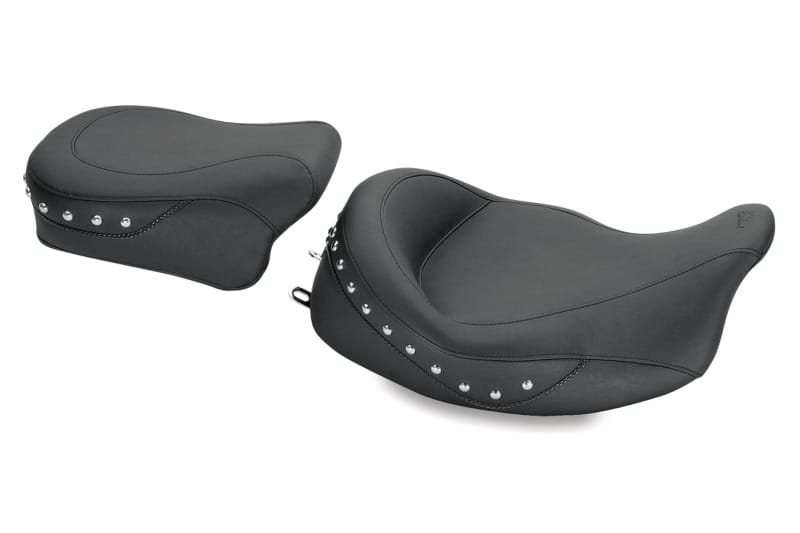 Mustang Motorcycle — Mustang 08-21 Harley Electra Glide,Rd Glide,Rd King,Str Glide Std Touring Solo Seat w/Studs - Black